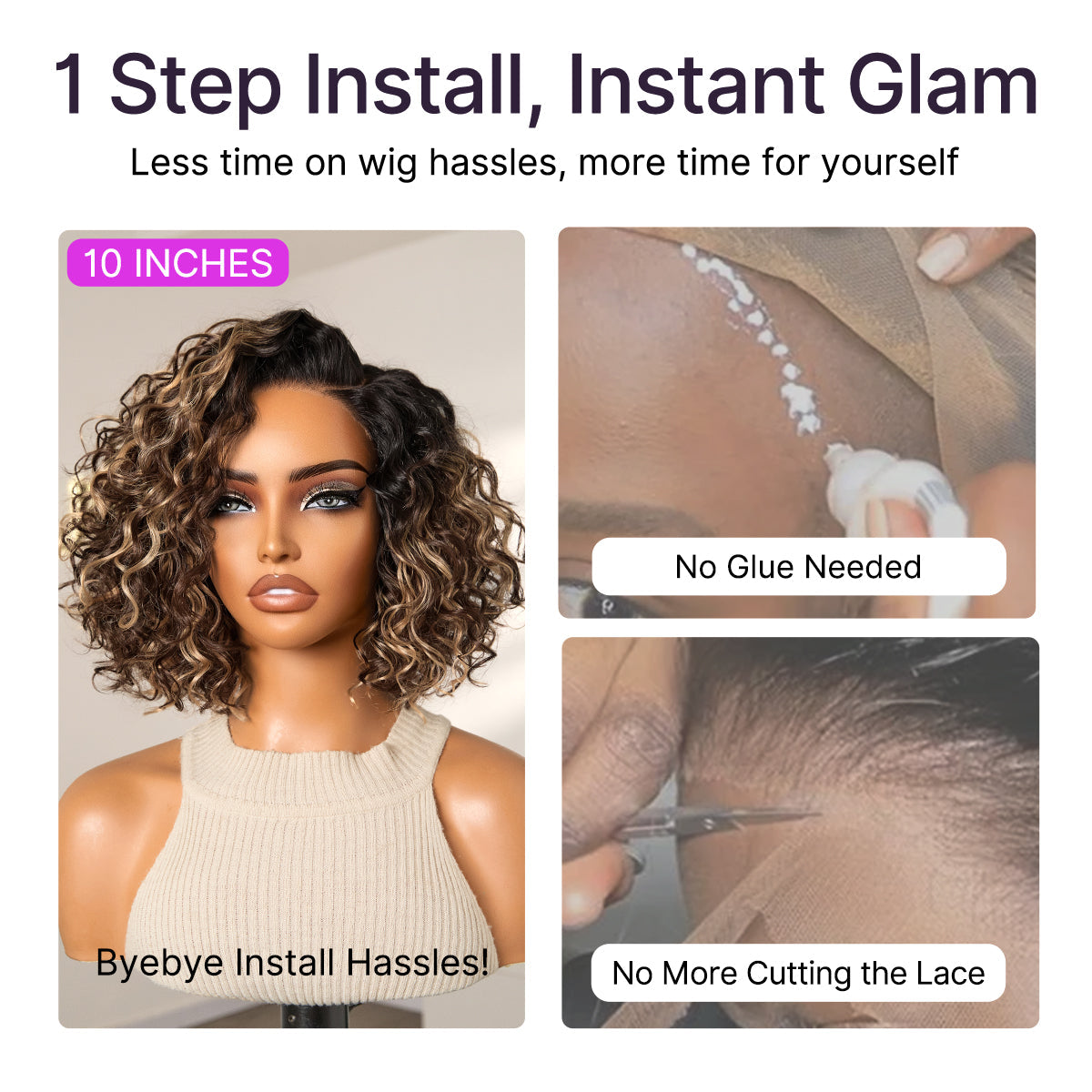 🔥Ready-to-Wear Glueless Curly Bob Wig